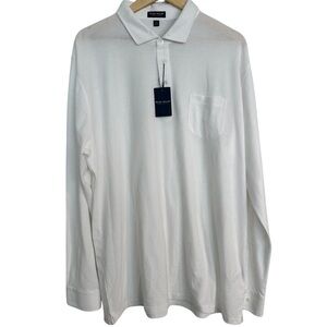 Peter Millar Crown Crafted Croxley Long Sleeve White Polo Shirt XXL Preppy NWT